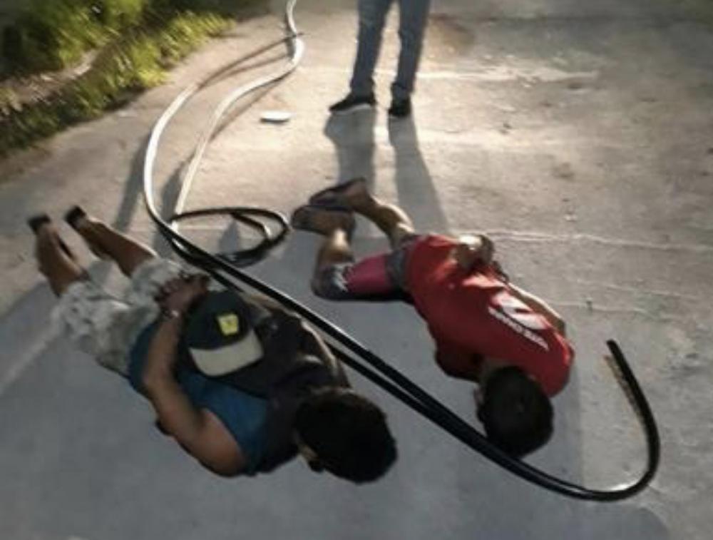 Em Manaus, dupla é presa suspeita de furtar cabos de cobre avaliados em R$ 12 mil