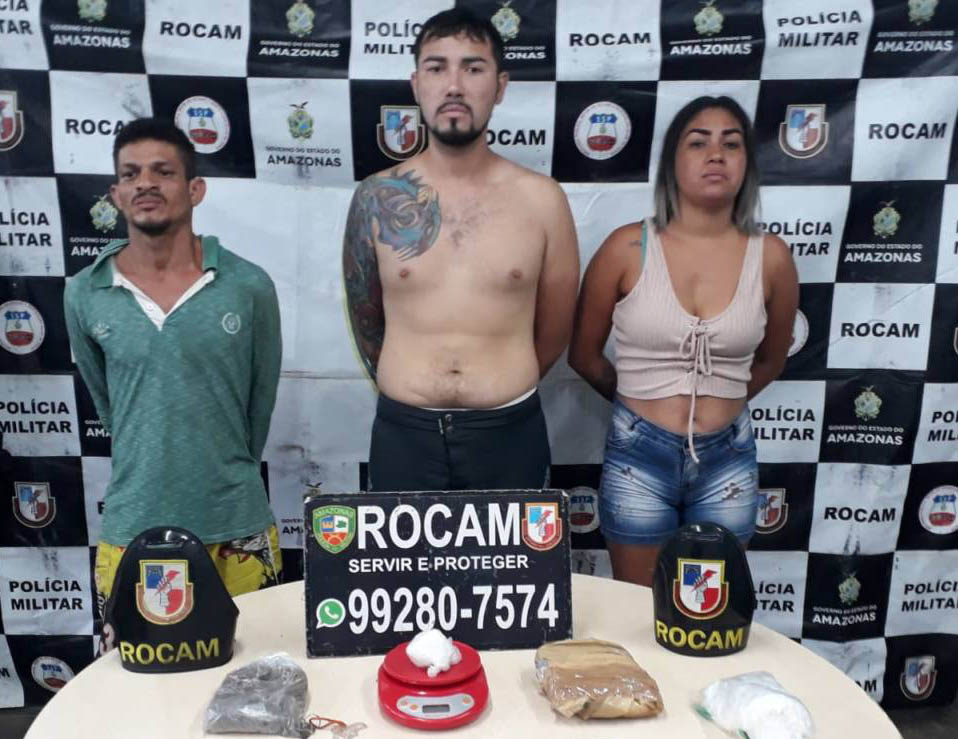 Trio é preso por tráfico de drogas na zona leste de Manaus