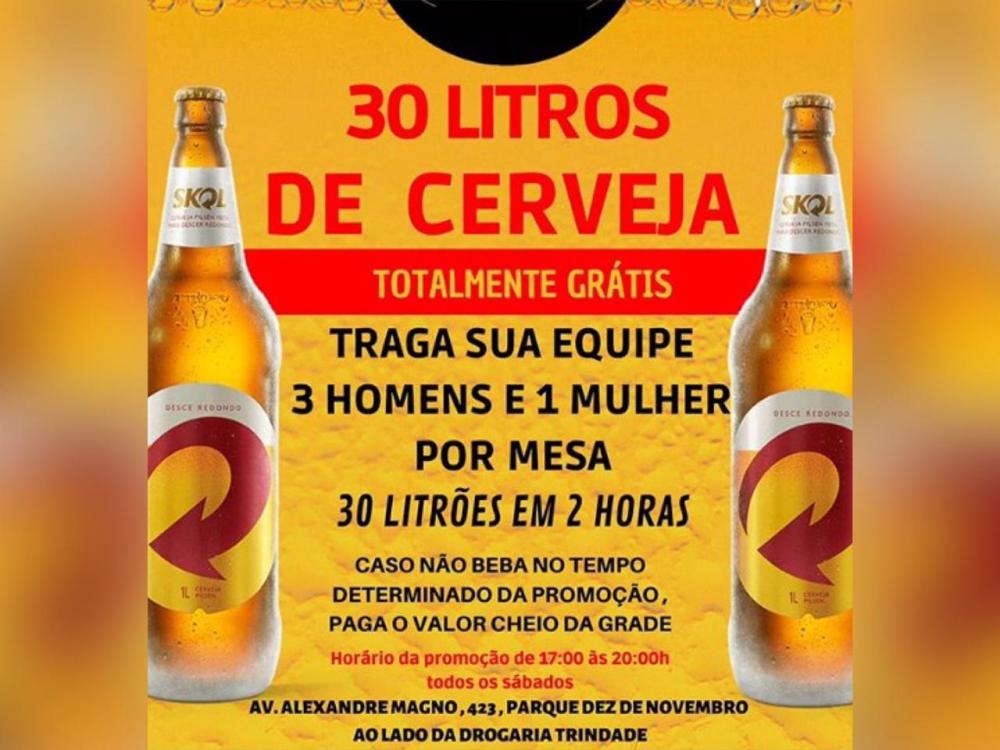Bar de Manaus desafia quem consegue beber 30 litros de cerveja em apenas duas horas
