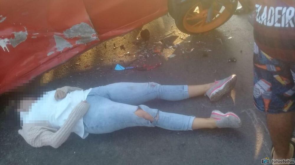 Imagens fortes! Acidente grave deixa mulher morta no Puraquequara