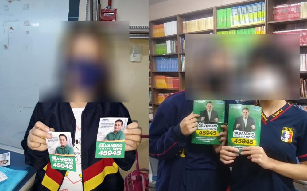 Em Manaus, candidato a vereador é acusado de colocar santinhos na agenda de alunos de colégio militar