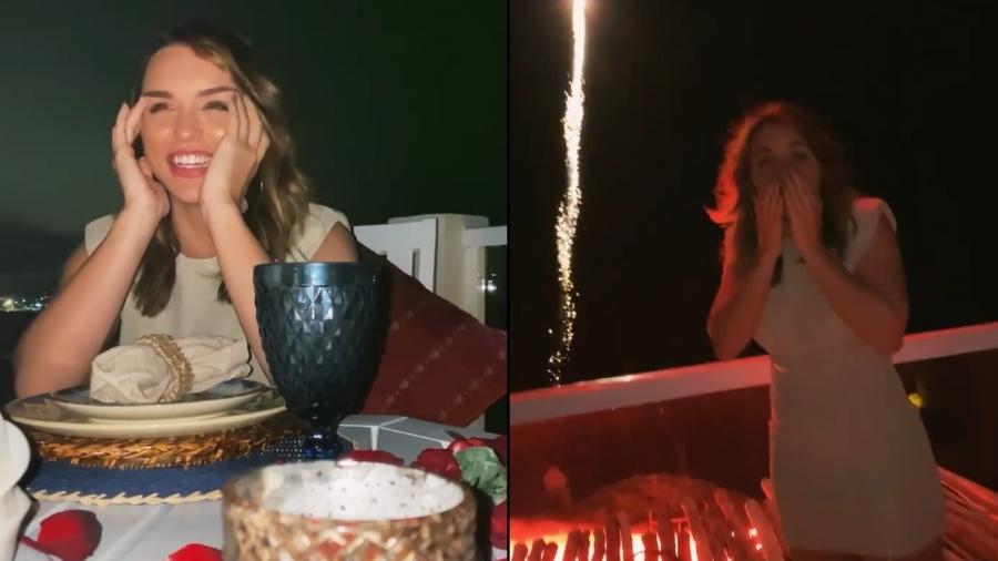 Rafa Kalimann é pedida em namoro com serenata e fogos; vídeo 