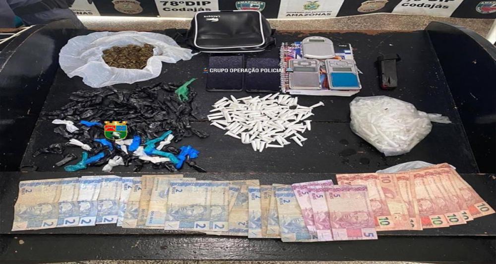 Traficante é preso com porções de cocaína, maconha e oxi no AM