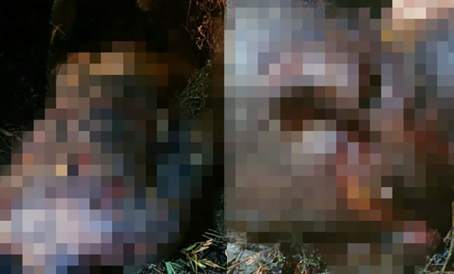 Homem é encontrado morto carbonizado e com órgão genital na boca; fotos