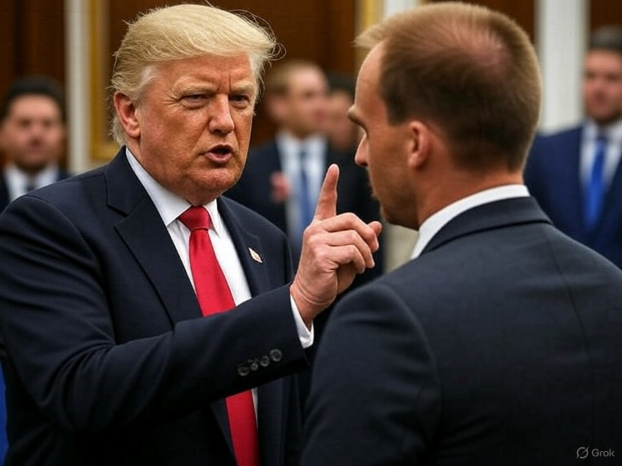 Trump desmente Eduardo Bolsonaro sobre viagem de funcionário ao Brasil