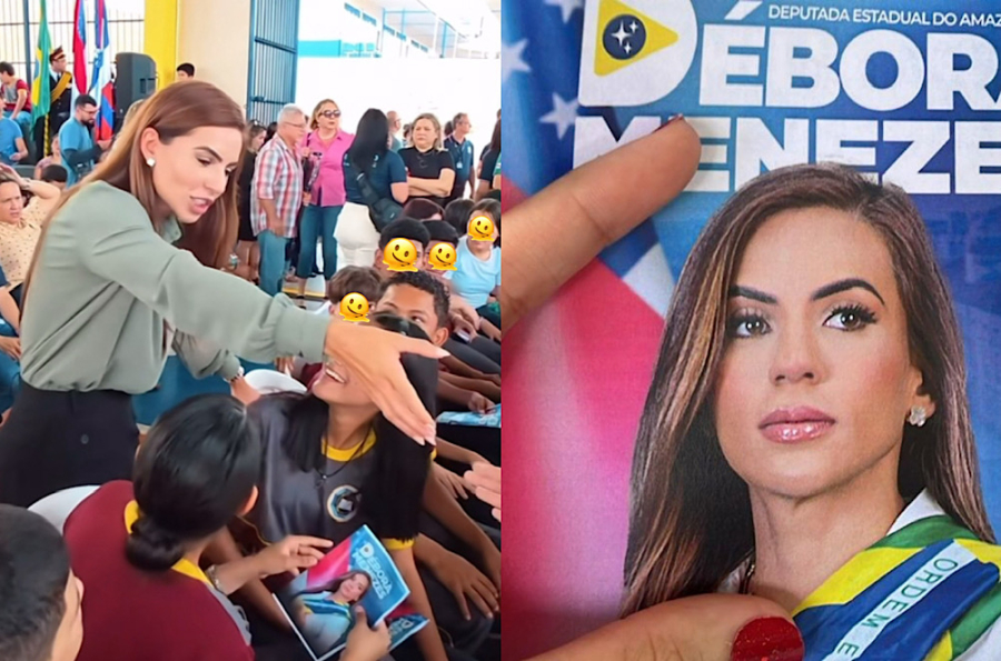 Deputada Débora Menezes antecipa campanha e distribui ‘santinhos’ em escola de Manaus