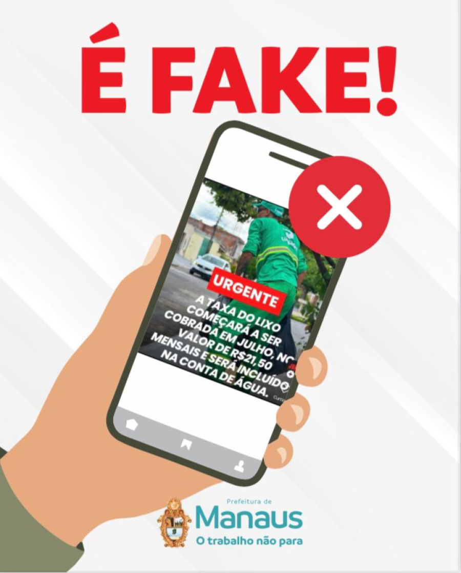 Prefeitura esclarece que informação que circula nas redes sobre cobrança de ‘taxa de lixo’ em Manaus é falsa