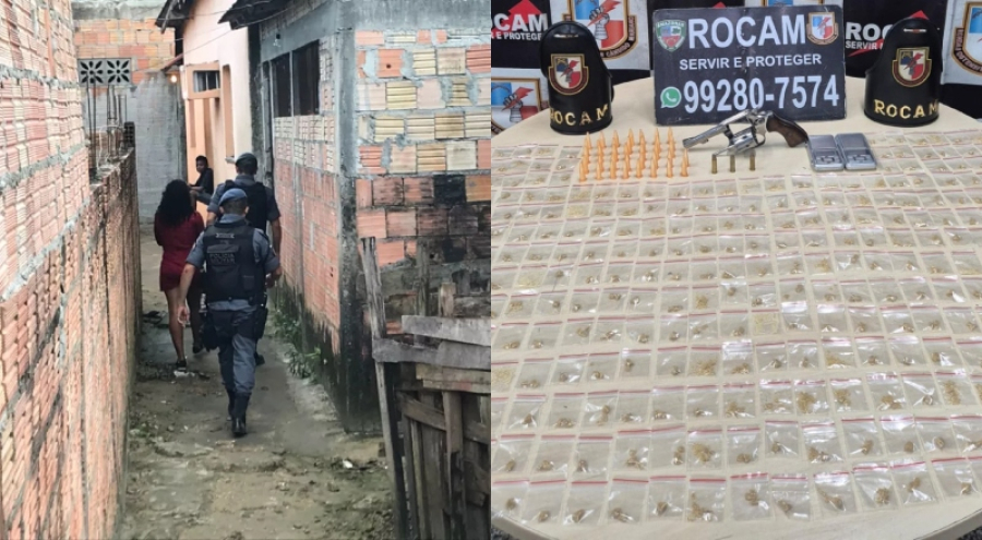 Casal é preso com drogas e arma no bairro Compensa