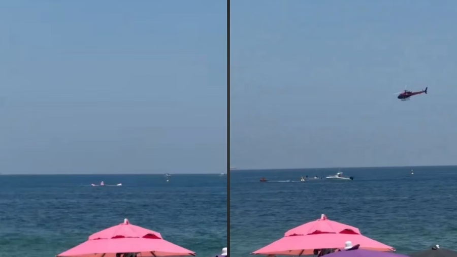 Ultraleve cai no mar de Copacabana, no Rio de Janeiro