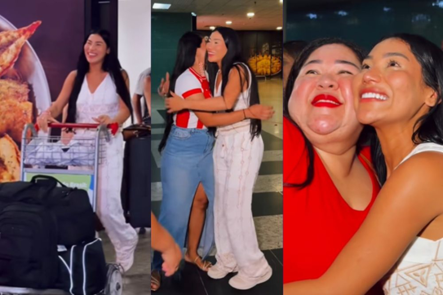 Lívia Christina volta com R$ 50 mil e é recebida por familiares no Amazonas