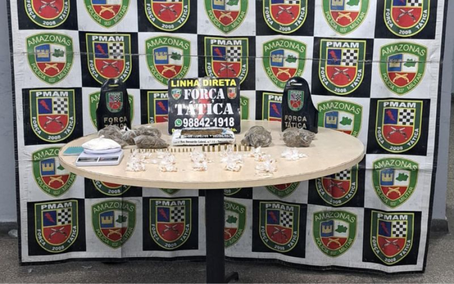 PMAM apreende mais de 2 kg de drogas em ponto usado para armazenamento de entorpecentes