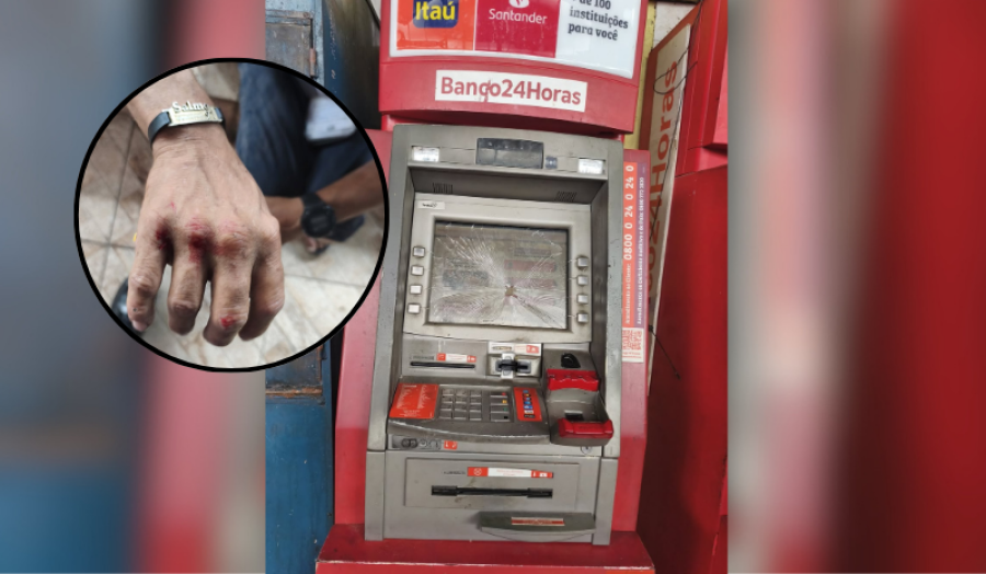 Homem é preso após depredar caixa eletrônico na Manaus Moderna